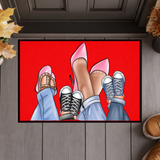 Personalisierte Familien Fußmatte mit individuellen Schuh-Illustrationen – Willkommen Matte mit Namen – Geschenk zum Einzug & Familien Deko