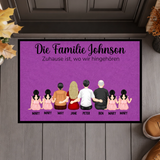 Personalisierte Familien-Fußmatte mit Namen – Individuelle Fußmatte mit Familiennamen – Willkommen Fußmatte „Die Familie“ – Einzugsgeschenk für neues Zuhause