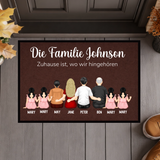 Personalisierte Familien-Fußmatte mit Namen – Individuelle Fußmatte mit Familiennamen – Willkommen Fußmatte „Die Familie“ – Einzugsgeschenk für neues Zuhause