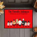 Personalisierte Familien-Fußmatte mit Namen – Individuelle Fußmatte mit Familiennamen – Willkommen Fußmatte „Die Familie“ – Einzugsgeschenk für neues Zuhause