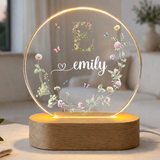 Nachtlicht "Blumenranke Monogramm" Personalisiert