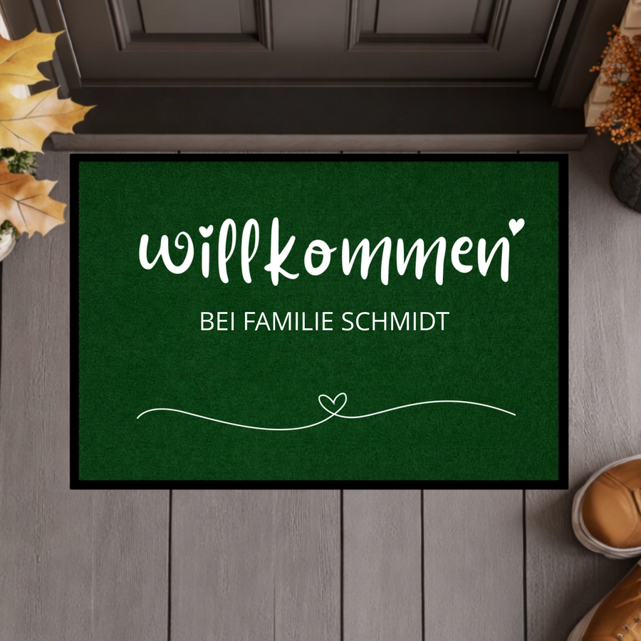 Personalisierte Willkommen-Fußmatte mit Familiennamen – Individuelle Eingangsmatte