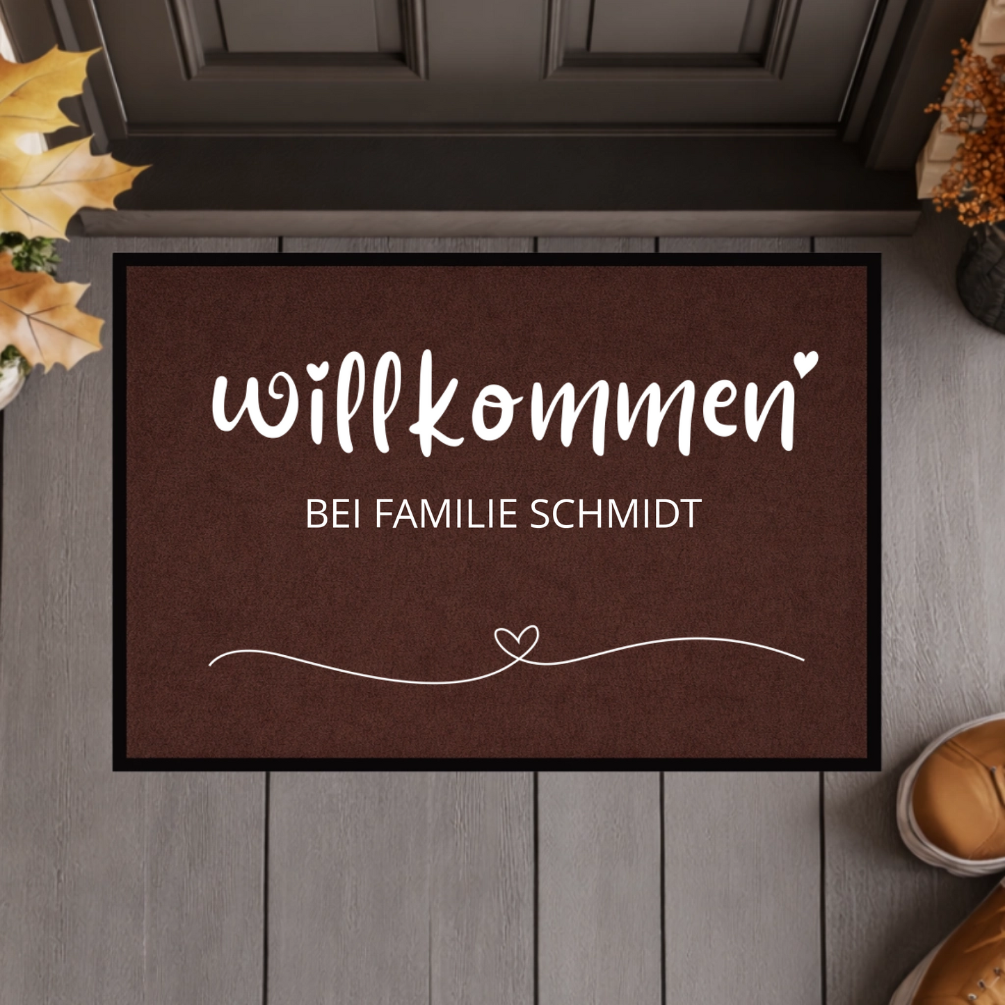 Personalisierte Willkommen-Fußmatte mit Familiennamen – Individuelle Eingangsmatte