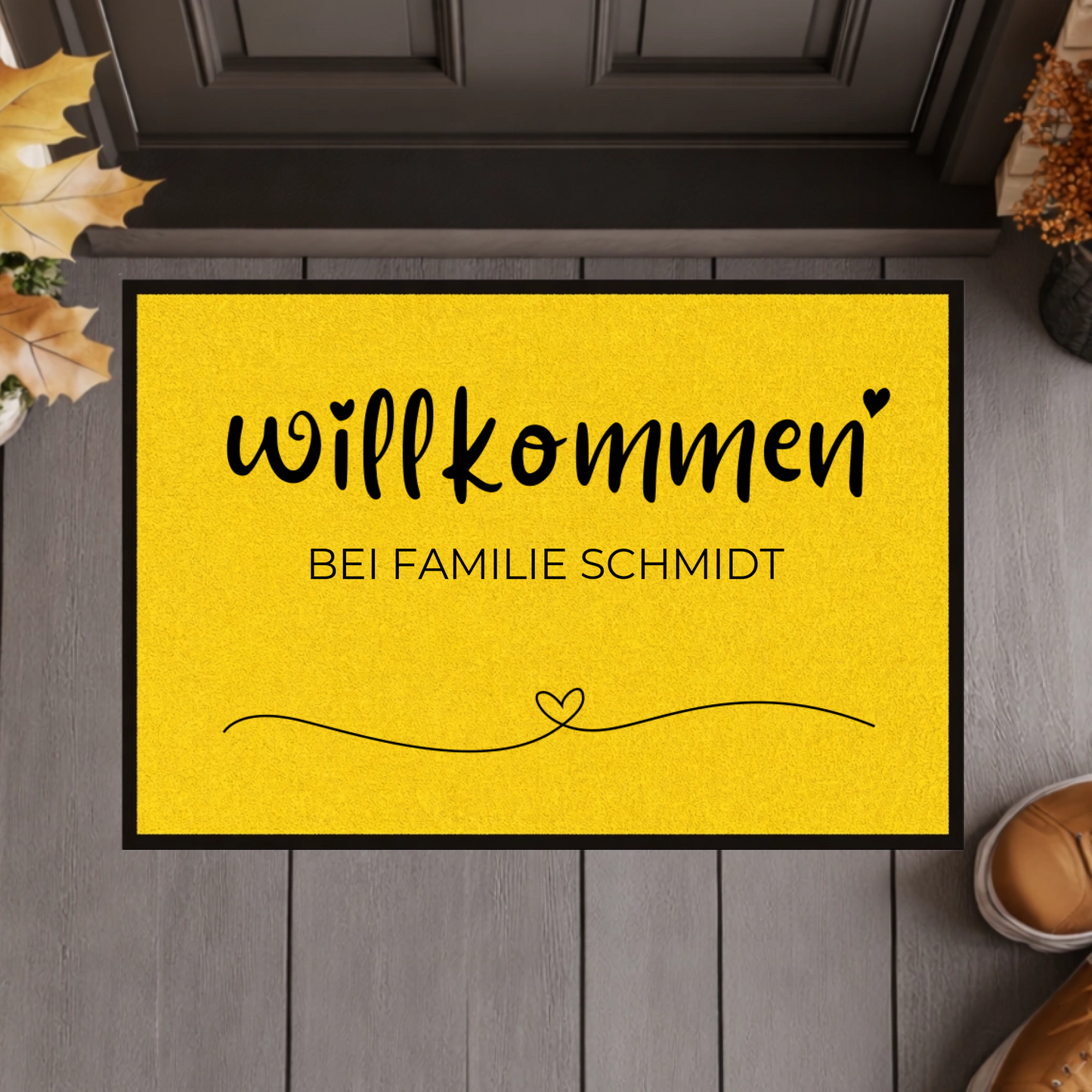 Personalisierte Willkommen-Fußmatte mit Familiennamen – Individuelle Eingangsmatte