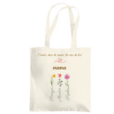 Persönliche Mama Tasche mit Blumen | Individuelles Geschenk für Mutter