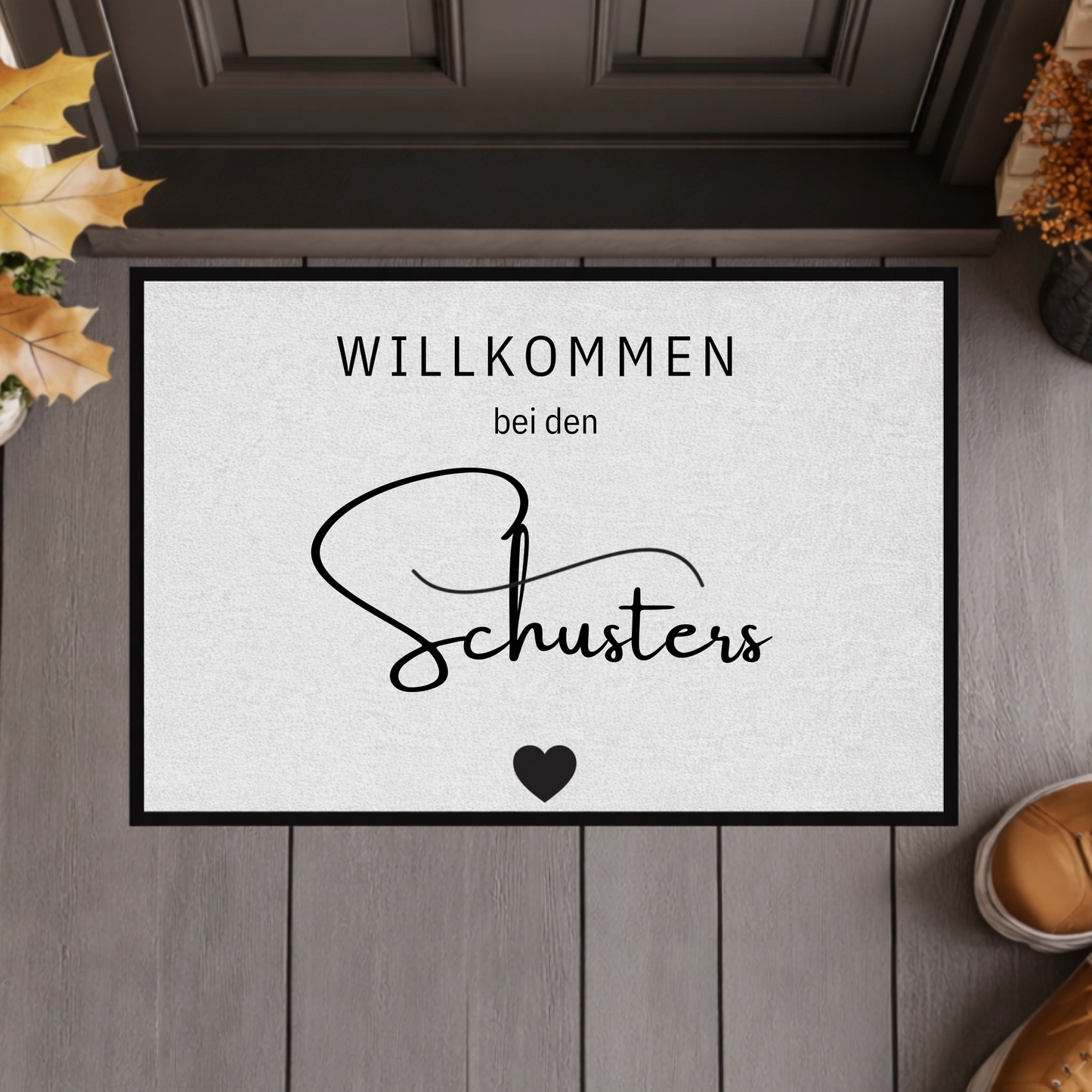 Personalisierte Willkommen-Fußmatte mit Familiennamen – Moderne individuelle Eingangsmatte, Geschenk zum Einzug