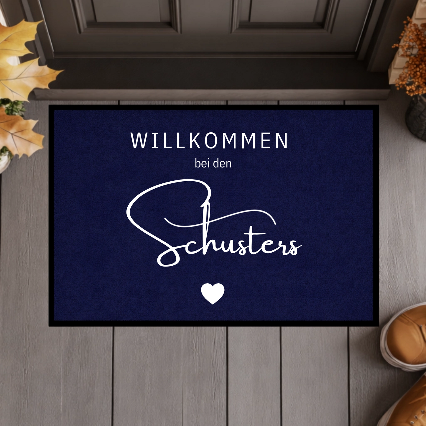 Personalisierte Willkommen-Fußmatte mit Familiennamen – Moderne individuelle Eingangsmatte, Geschenk zum Einzug