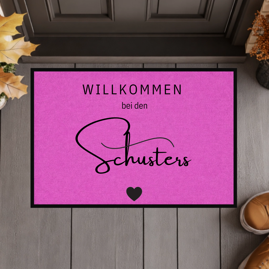 Personalisierte Willkommen-Fußmatte mit Familiennamen – Moderne individuelle Eingangsmatte, Geschenk zum Einzug