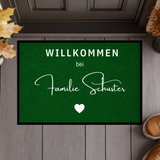 Personalisierte Willkommen Fußmatte mit Familiennamen – Individuelle Türmatte mit rutschfestem Gummirand, Geschenk zum Einzug
