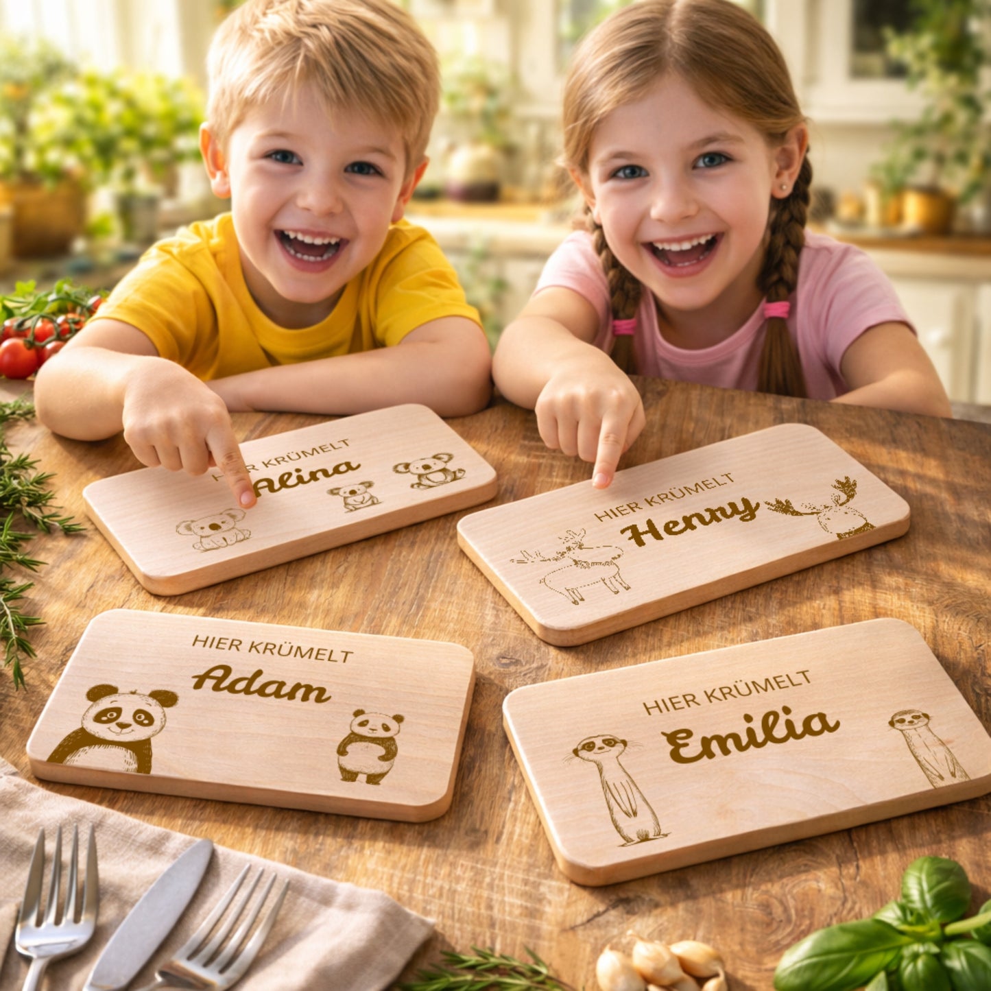 Frühstücksbrettchen (5 Bundle Tiere Erdmännchen, Panda, Koala 7)