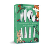 Kinderbesteck Waldfreunde-Design als Geschenk verpackt – ideal zur Taufe, Geburt oder zum Geburtstag