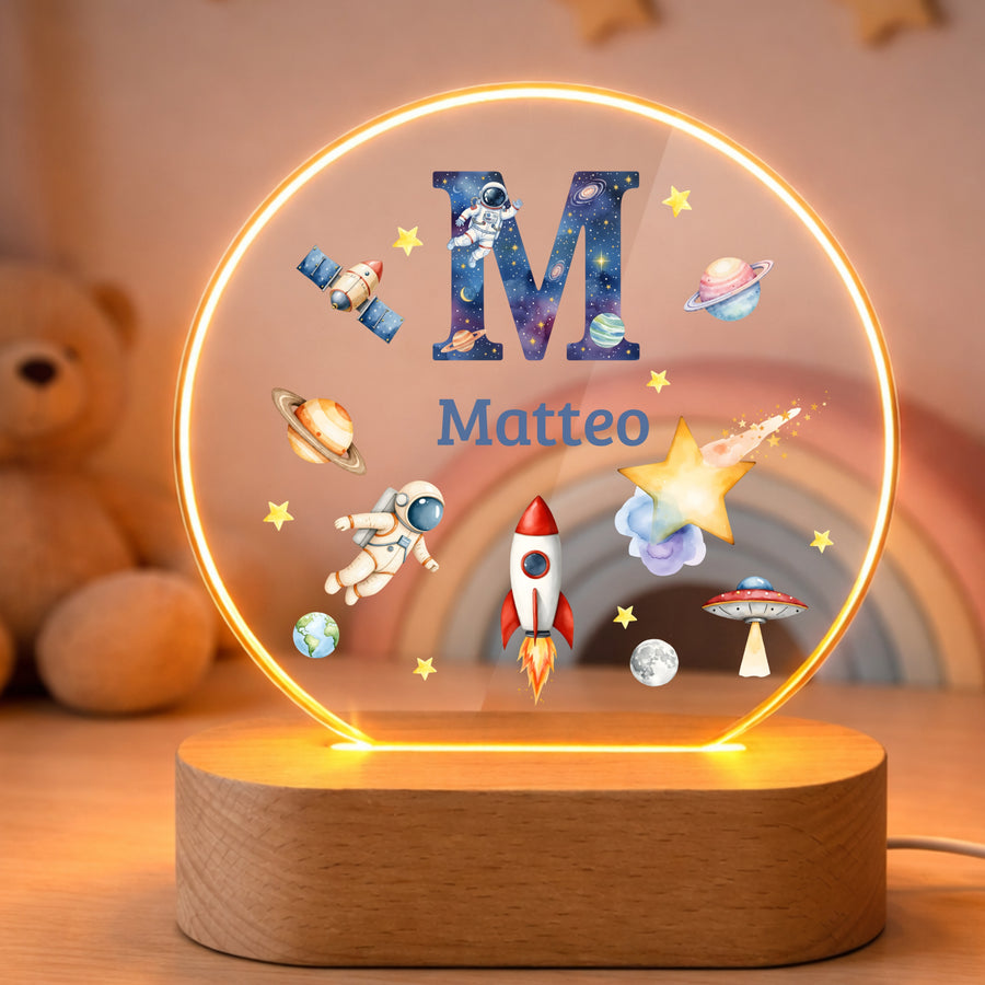 Nachtlicht Weltall Monogramm