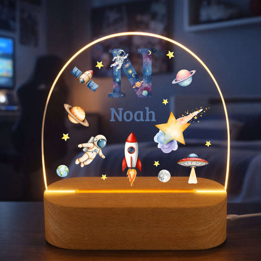 Nachtlicht Weltall Monogramm