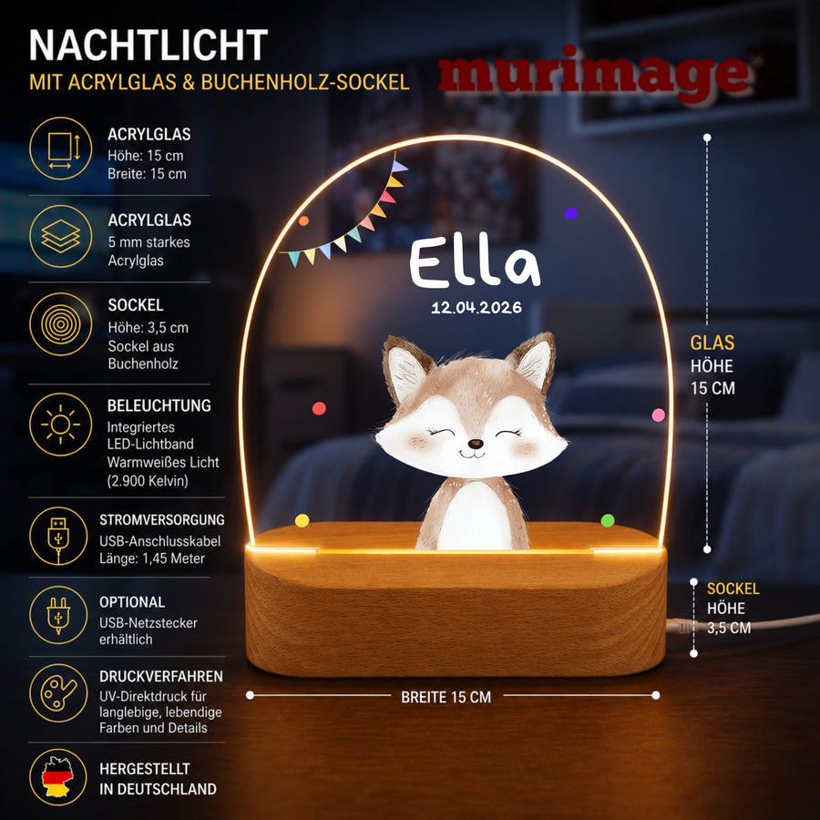 Nachtlichter Bundle 3 Tiere mit Wimpel