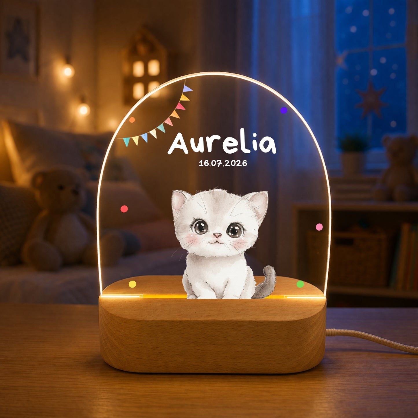 Nachtlichter Bundle 3 Tiere mit Wimpel