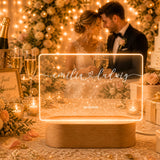 Personalisiertes Herz Nachtlicht mit Namen & Datum – Romantische LED Acryl Lampe für Paare & Hochzeitsgeschenk