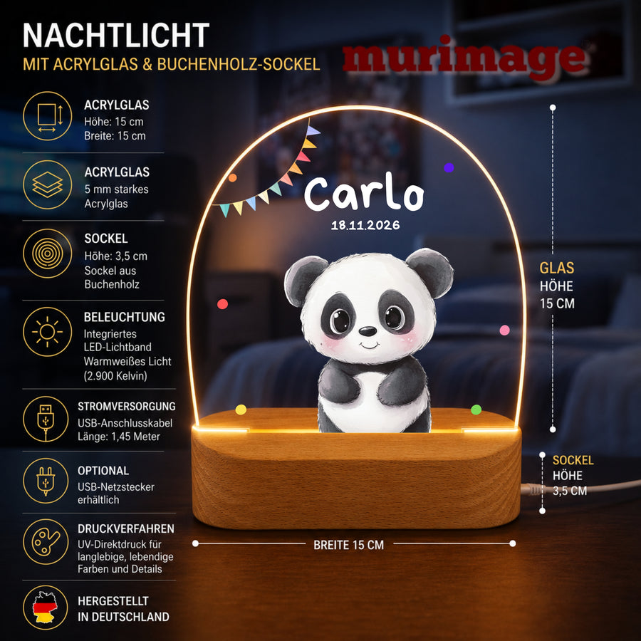 Nachtlichter Bundle 3 Tiere mit Wimpel