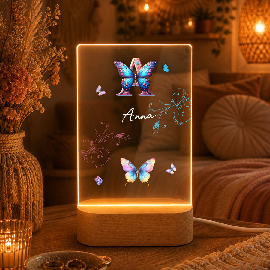 Nachtlicht Schmetterling Ornament Monogramm_