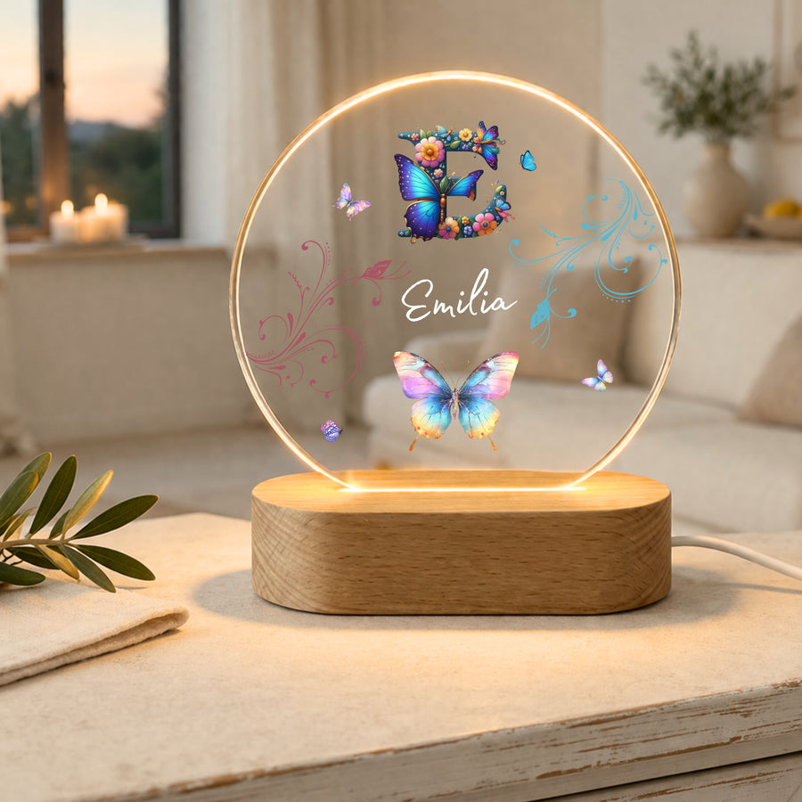 Nachtlicht Schmetterling Ornament Monogramm_