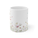 Personalisierte Wildblumen Tasse mit Initiale & Name | Individuelle Blumen Monogramm Keramiktasse für Frauen & Mädchen